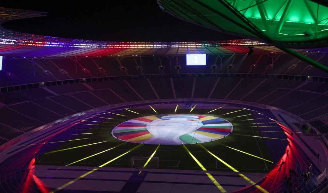 L'intérieur du stade olympique de Berlin en préparation pour l'Euro 2024.