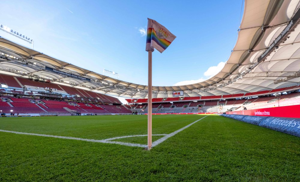Une photo prise depuis le drapeau de coin de l'un des stades de l'Euro 2024