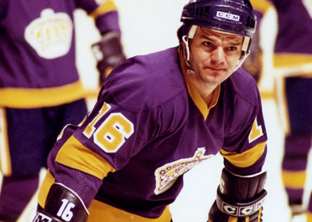 Marcel Dionne lining up before an NHL game