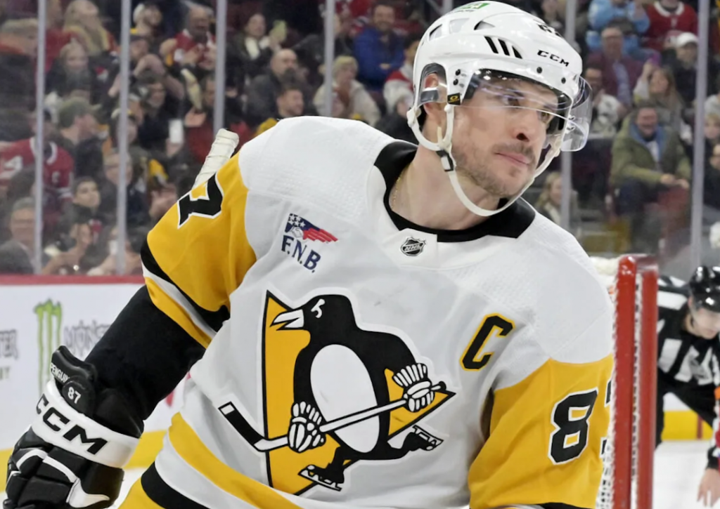Sidney Crosby wearing the Penguins jersey