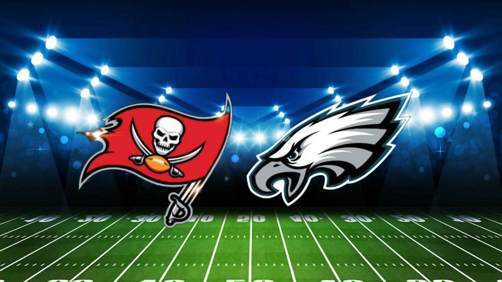 The Buccaneers logo and the Eagles logo