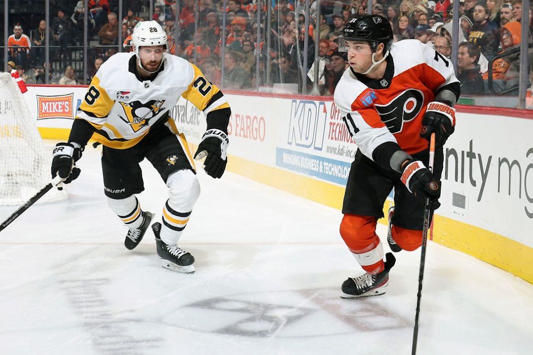 Philadelphia Flyers against the Pittsburgh Penguins