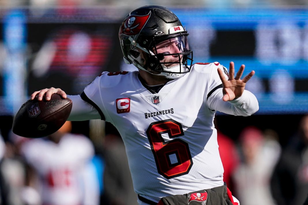 The Tampa Bays Buccaneers quarterback winding up a pass