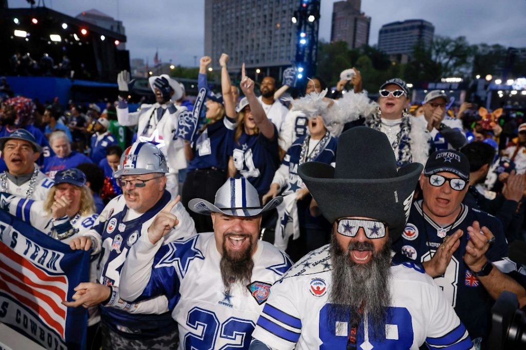 One of the best NFL fan bases, the Dallas Cowboys outside the stadium