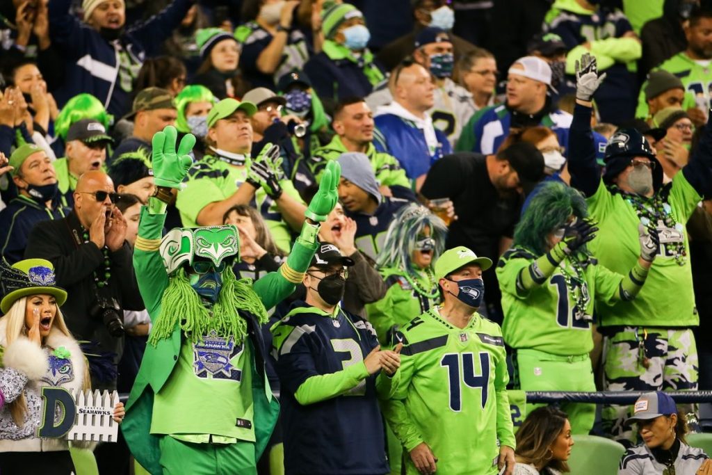 Seattle Seahawks shouting from the stands