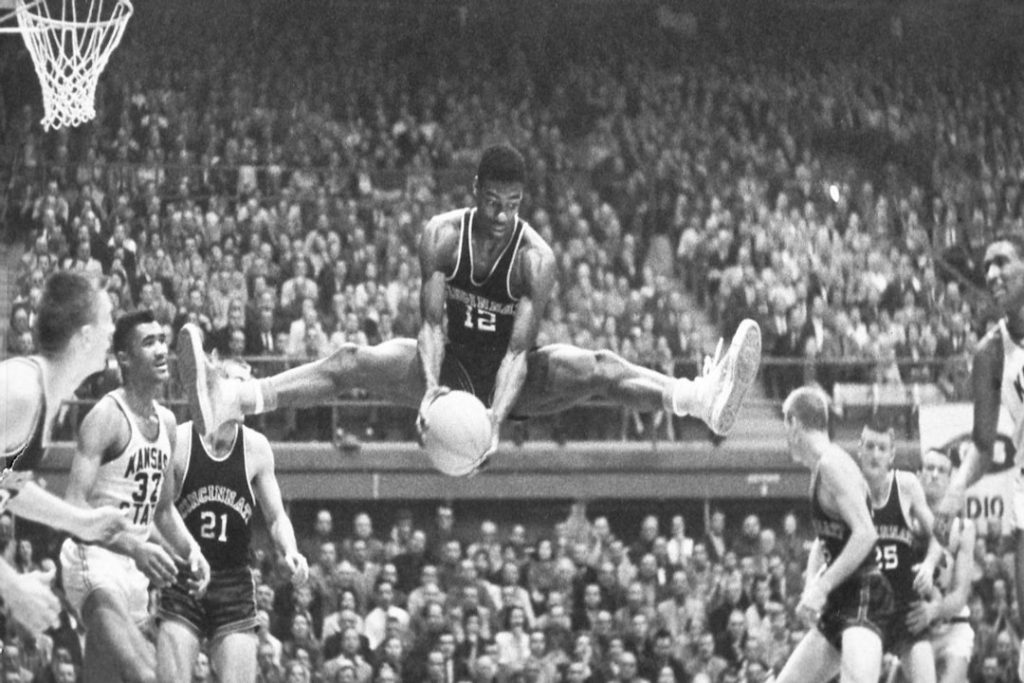 Oscar Robertson jumping in the air