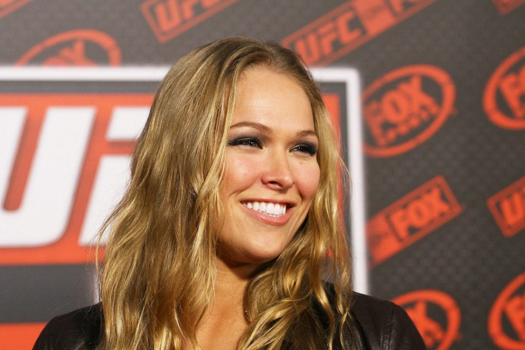 One of the best UFC fighters of all time, Ronda Rousey posing for a photo on the red carpet