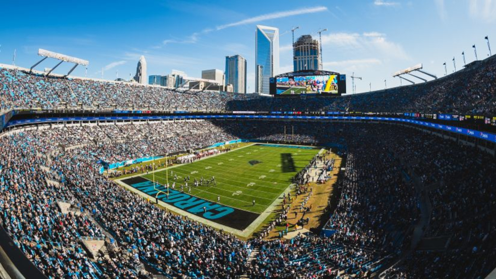 A photo inside the Bank of America Stadium on game day
